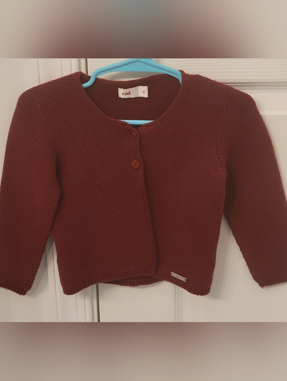 Condor Girls Brick Red Knit 2- Button Cardigan